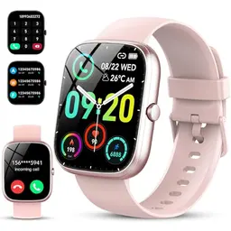 Smartwatch für Herren und Damen, 1,91" HD, Fitnessuhr mit 100+ Sportmodi, IP68 wasserdicht, Herzfrequenz- und Schlafmonitor, für Android/iOS