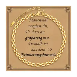 18K Gold Edelstahl Armband mit Nachrichtenkarte - Modisches Armband für Frauen, perfektes Geschenk für Freundin, Mutter oder Schwester