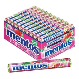 Mentos Erdbeere-Mix, süß-saure Frucht-Bonbons, vegan, Multipack (40 Rollen)