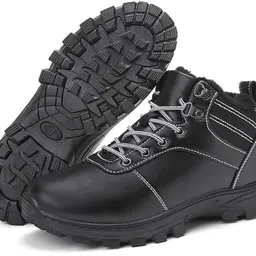 Ricema Winterstiefel für Damen und Herren, warme und wasserdichte Schneestiefel, rutschfest, Schwarz, Größe 38 EU