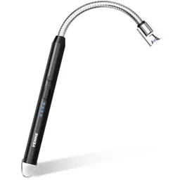 VEHHE Elektrisches USB-C Feuerzeug, windfest & explosionssicher, 360° flexibler Hals, umweltfreundlich, für Küche, Gasherd, Grill & Kerzen (Schwarz)
