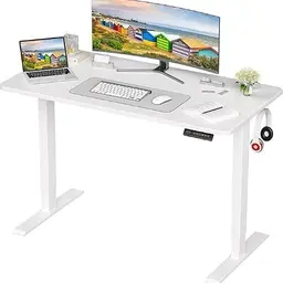 Höhenverstellbarer Schreibtisch Elektrisch 120x60cm - Ergonomischer Stehschreibtisch (Schwarz)