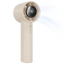 AICPAN Handventilator Akku, wiederaufladbar, verstellbare Geschwindigkeit, 13 Std. Laufzeit, Digitales Display, kompakt für Reise, Büro & Outdoor, Gelb