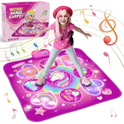 WEARXI Tanzmatte für Mädchen ab 3 Jahren - Geburtstag Geschenk - LED & Musik, Spielzeug für Kinder