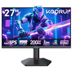 KOORUI 27 Zoll Gaming Monitor 200Hz, QHD 2560x1440, Adaptive Sync, HDR400, Höhenverstellbar