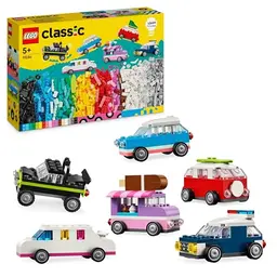 LEGO Classic Kreative Fahrzeuge Set – Bunte Modellautos inkl. LKW und Polizeiauto, Spielzeug für Kinder ab 5 Jahren