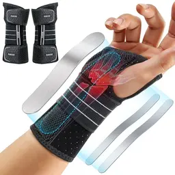 2er-Pack Handgelenkstütze für Karpaltunnelsyndrom – Verstellbare Bandagen für Nacht & Sport, Grau