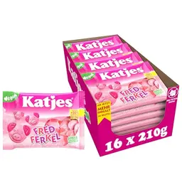 Katjes Fred Ferkel Vorratspack - Vegane Schaumzucker Schweinchen mit fruchtigem Mix, 16 x 210g