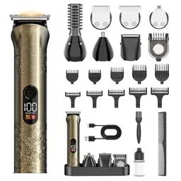Profi Haarschneidemaschine 17-in-1 Set mit Barttrimmer und LCD Anzeige - Wiederaufladbar via USB-C für präzise Stylings