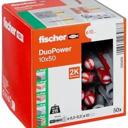 fischer DuoPower 10x50 Universaldübel, 50 Stück