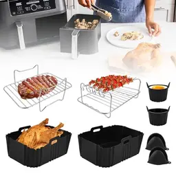 Joaecosmhui Silikonform für Heißluftfritteuse - Wiederverwendbar, 8 Stück Zubehör für AF300EU (7,6L) / AF400EU (9,5L)