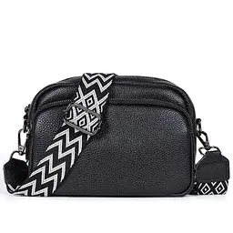 TANTOMI Damen Umhängetasche aus echtem Leder, moderne Crossbody Bag für Alltag und Reisen