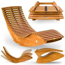 Casaria® Gartenliege aus Holz, klappbar, ergonomisch, wetterfest, FSC®-zertifiziert, 155x60x93cm