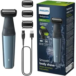 Philips Bodygroom Series 3000, wasserfester Trimmer für Körper und Intimbereich, gründliche Rasur, 60 Min. Laufzeit