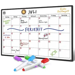 Smart Panda Kühlschrank Monatsplaner - Abwischbarer Kalender & Whiteboard für die Küche, Fleckfrei Radierbar (A3, Deutsch)