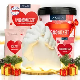 Amari® Handabdruck Set für Paare und Familien – Gipsabdruck für Hände, Hochzeits- und Jahrestagsgeschenk