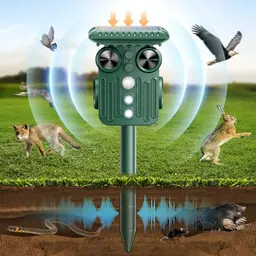Ultraschall Katzenschreck für Garten & Rasenflächen - Solar Tiervertreiber gegen Katzen, Tauben und Wühlmäuse