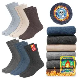SOXCO Thermosocken, 6er Pack für Herren und Damen - Warme Wintersocken, Größe 43-46