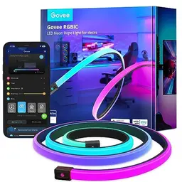 Govee Gaming Neon LED Strip 3M - RGBIC Neon Lichter für Spielzimmer und Tischplatte, inklusive App und Musikmodus