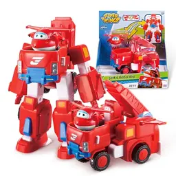 Super Wings Jett Robo Rig - Transformations-Spielzeug, ca. 18 cm, Rot