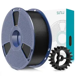 SUNLU PLA+ 1.75mm Filament, Hochwertiges, robustes 3D Drucker Filament, 1KG, Schwarz