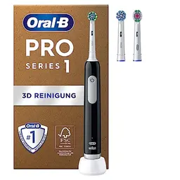 Oral-B Pro Series 1 Plus Elektrische Zahnbürste mit 3 Aufsteckbürsten, Schwarz