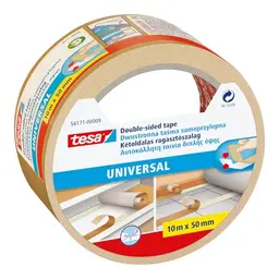 tesa Doppelseitiges Klebeband - Ideal für Verpackungen, Deko und Basteln - 10 m x 50 mm