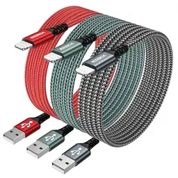 iPhone Ladekabel 3er Set, 2m Lightning Kabel für iPhone 5 bis 14, MFi-zertifiziert, Schnellladefähig
