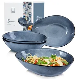 SÄNGER Pastateller Darwin 4-tlg. für 4 Personen, Spülmaschinengeeignet, Blau | PREMIUM COLLECTION