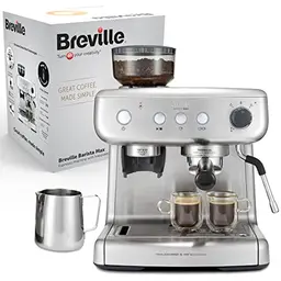 Breville Barista Max Siebträgermaschine mit integriertem Mahlwerk und Milchaufschäumer