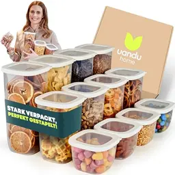 uandu Vorratsdosen Set 12er - Luftdicht & BPA-frei für trockene Lebensmittel - Küchen Organizer