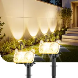 GEARLITE 2er Set Solarlampen für Garten, 800 Lumen, 30 Std. Betriebszeit, Warmweiß, IP65, für Hof und Weg Deko