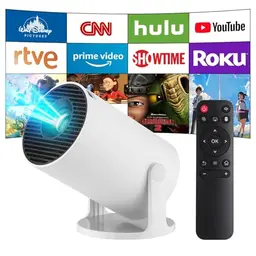 Mini Beamer 4K Smart Projektor mit Android 11, Dual WiFi, Bluetooth, Auto Trapezkorrektur, 130-Zoll-Display (Weiß)