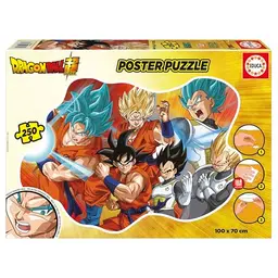 Educa Kinderpuzzle - Dragon Ball mit 250 Teilen, 100 x 70 cm, inkl. Puzzlekleber, ab 8 Jahren (19965)