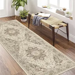 Homcomodar Boho Teppich Läufer 80x200cm rutschfest Waschbar für Flur und Küche (Taupe)