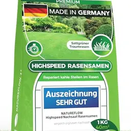 Schnellkeimender Rasensamen Frühjahr 1kg für 40qm - Premium Qualität für sattgrünen Traumrasen