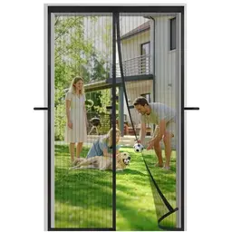 Meet Beauty Fliegengitter Tür Magnet Insektenschutz 135x215cm, winddichter Magnetvorhang, ohne Bohren, Schwarz