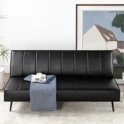 Zinus Quinn Clic Clac Schlafsofa - 2-in-1 für Gästezimmer und kleine Räume - Schwarz