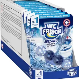 WC FRISCH Blauspüler Chlor (10er Pack) – WC Reiniger mit Geruchs-Stopp-Formel für extra Frische