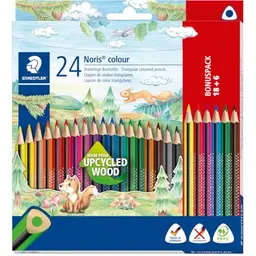 STAEDTLER Noris Colour Buntstift Set, 24 Stück im Kartonetui, bruchfest, ergonomisch, attraktives Design