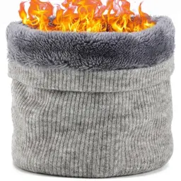 BARFULKER Winter Halsschlauch für Herren und Damen - Warm gefütterter Fleece Loop Schal in Hellgrau