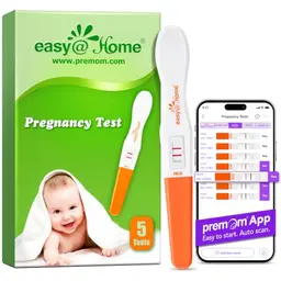 5× Schwangerschaftstest Frühtest Easy@Home, empfindlich 10 mIU/ml – zuverlässiger Frühschwangerschaftstest mit schnellem Ergebnis