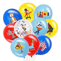 Karneval Deko Luftballons, 20 Stk Zirkus Ballons in Rot, Blau und Gelb für Geburtstag und Karneval Party Dekoration