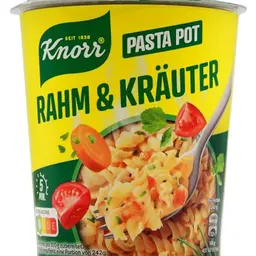 Knorr Pasta Pot Rahm & Kräuter - Instant Nudeln in 5 Minuten, 8x 62 g