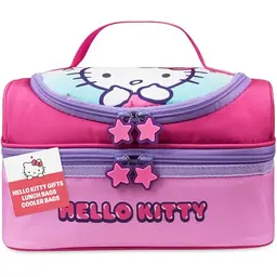 Hello Kitty Brotdose für Kinder, isolierter Lunch Bag mit 2 Fächern, Kawaii Geschenk, rosa