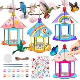 HGRGHH Vogelhaus Bausatz, 4-teiliges Bastelset aus Holz für Kinder, kreatives Spielzeug für 6-10 Jahre