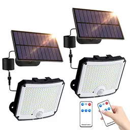 YzzYzz Solarlampen für Außen mit Bewegungsmelder, 3 Modi, IP65, 2 Stück