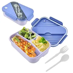 MININUSI Lunchbox mit 3 Fächern, 1250ML, Spülmaschinenfest – Praktische Brotzeitbox für Snacks und Reste