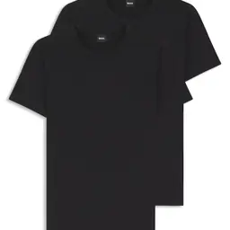 BOSS Herren T-Shirt, 2er Pack, Rundhals, Schwarz, L