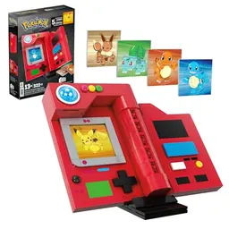 Pokémon Bauspielzeug Kanto-Pokédex, 322 Teile, mit Lichtfunktion, für Erwachsene und Sammler